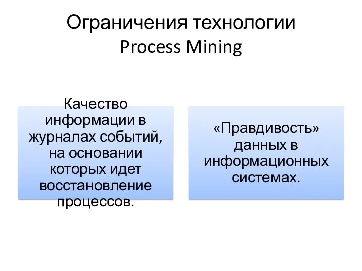 Ограничения технологии Process Mining
