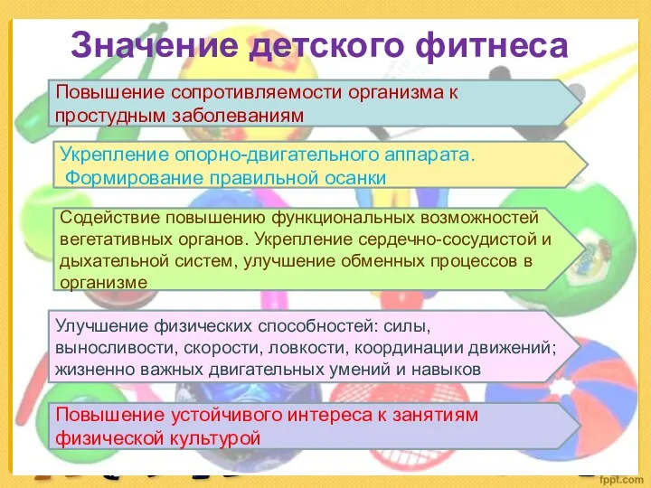 Повышение сопротивляемости организма к простудным заболеваниям Значение детского фитнеса Укрепление