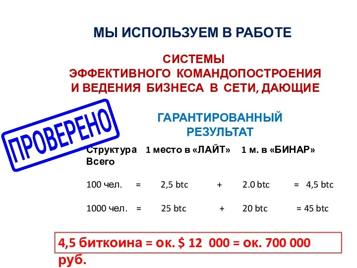 СИСТЕМЫ ЭФФЕКТИВНОГО КОМАНДОПОСТРОЕНИЯ И ВЕДЕНИЯ БИЗНЕСА В СЕТИ, ДАЮЩИЕ МЫ