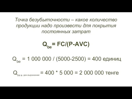 Точка безубыточности – какое количество продукции надо произвести для покрытия