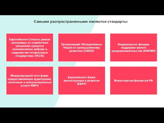 Самыми распространенными являются стандарты: