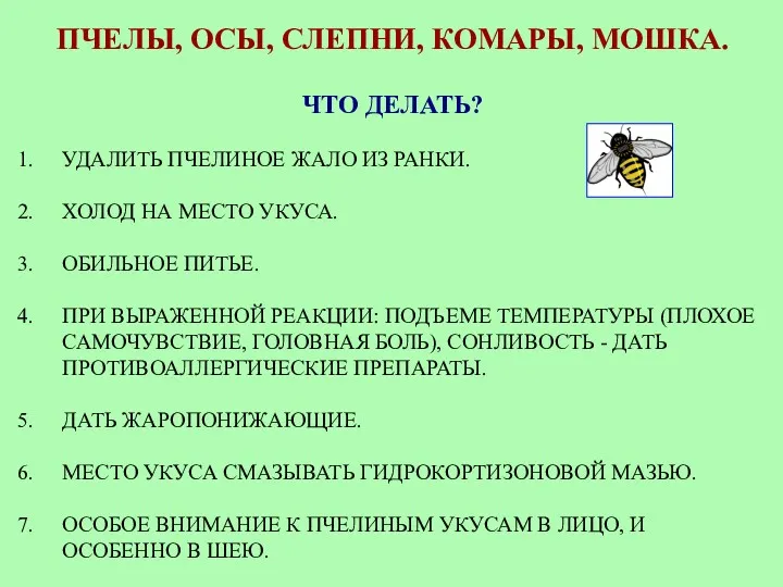 ПЧЕЛЫ, ОСЫ, СЛЕПНИ, КОМАРЫ, МОШКА. ЧТО ДЕЛАТЬ? УДАЛИТЬ ПЧЕЛИНОЕ ЖАЛО