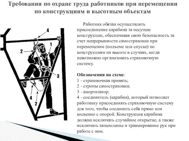 Требования по охране труда работников при перемещении по конструкциям и