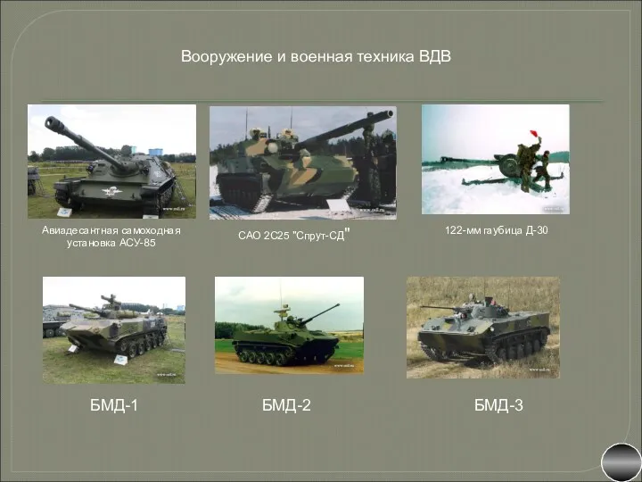 Вооружение и военная техника ВДВ Авиадесантная самоходная установка АСУ-85 САО