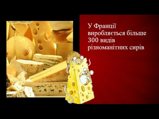 У Франції виробляється більше 300 видів різноманітних сирів