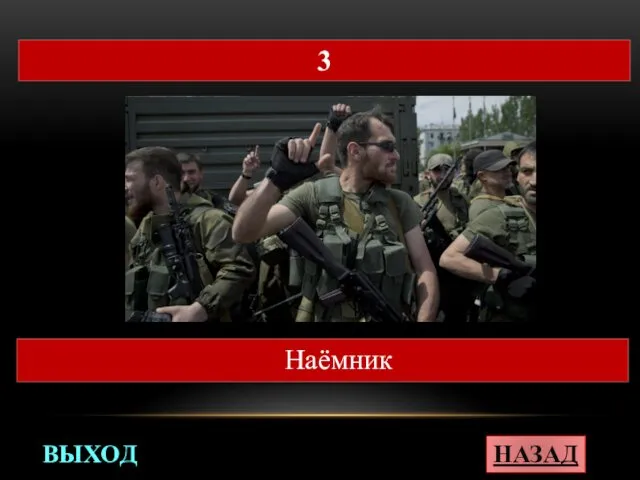 НАЗАД ВЫХОД 3 Наёмник