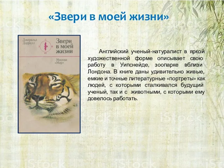 «Звери в моей жизни» Английский ученый-натуралист в яркой художественной форме