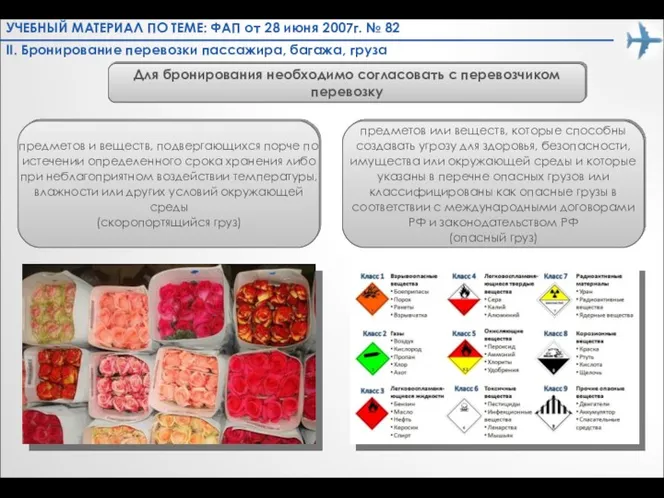 II. Бронирование перевозки пассажира, багажа, груза Для бронирования необходимо согласовать