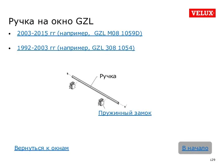 Ручка на окно GZL 2003-2015 гг (например, GZL M08 1059D)