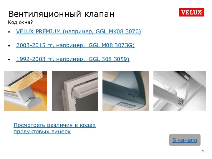 Вентиляционный клапан Код окна? VELUX PREMIUM (например, GGL MK08 3070)