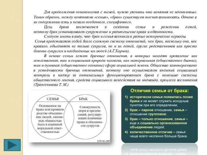 Для продолжения ознакомления с темой, нужно уяснить что понятия не