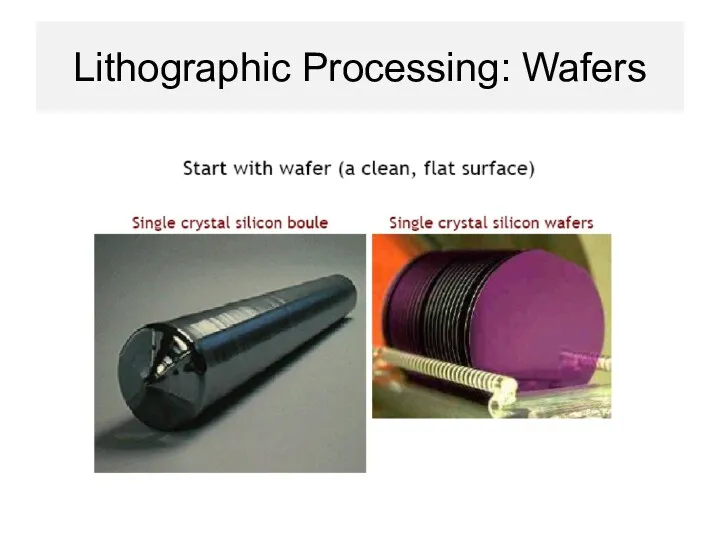 Lithographic Processing: Wafers