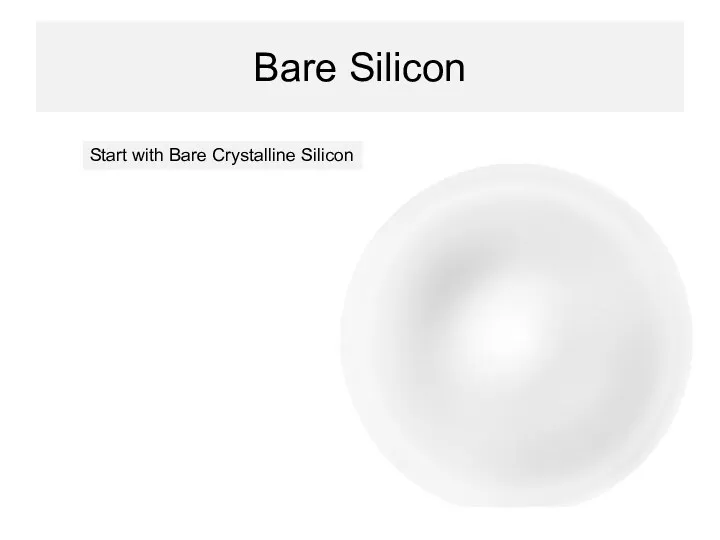 Bare Silicon Start with Bare Crystalline Silicon