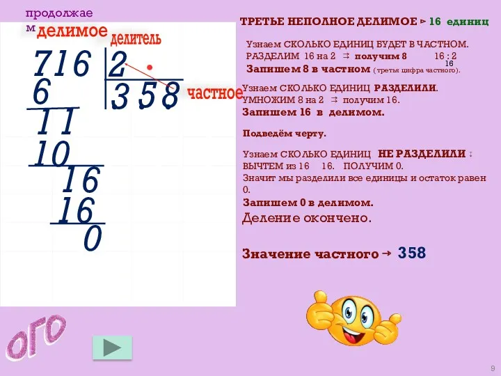 716 2 • • • 16 6 Подведём черту. 3