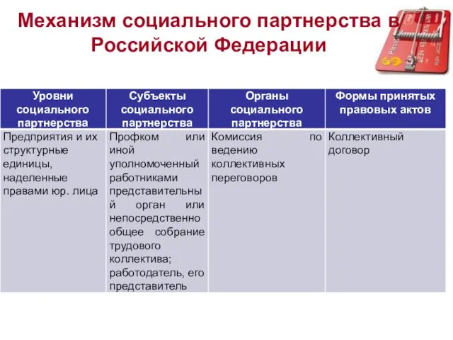 Механизм социального партнерства в Российской Федерации