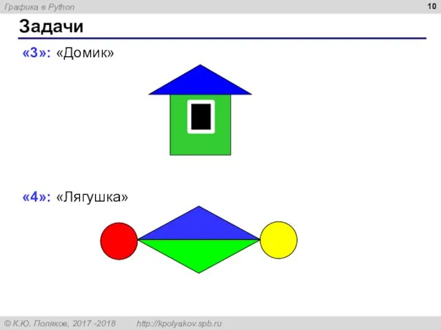 Задачи «3»: «Домик» «4»: «Лягушка»