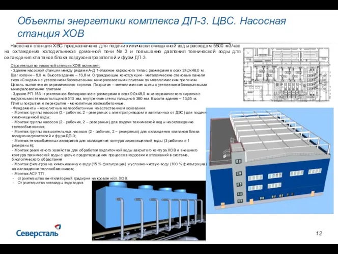 Объекты энергетики комплекса ДП-3. ЦВС. Насосная станция ХОВ Насосная станция