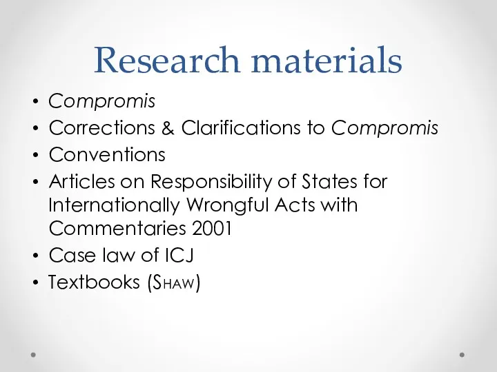 Research materials Compromis Corrections & Clarifications to Compromis Conventions Articles