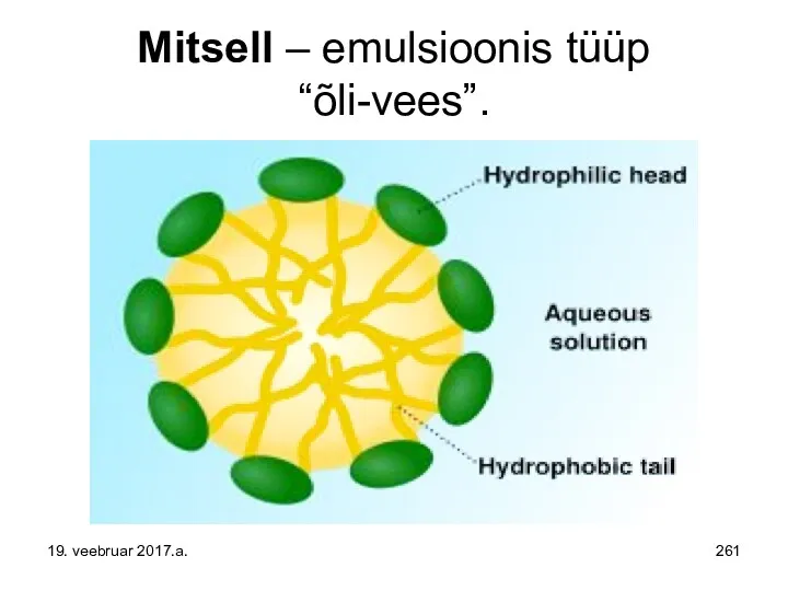 Mitsell – emulsioonis tüüp “õli-vees”. 19. veebruar 2017.a.