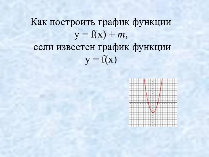 Как построить график функции y = f(x) + m, если известен график функции y = f(x)