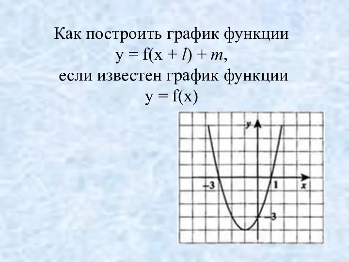 Как построить график функции y = f(x + l) +