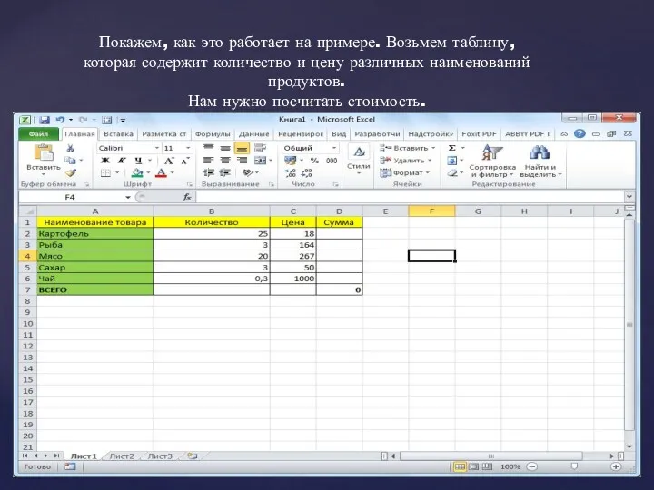 Покажем, как это работает на примере. Возьмем таблицу, которая содержит