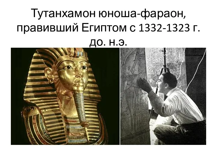 Тутанхамон юноша-фараон, правивший Египтом с 1332-1323 г. до. н.э.