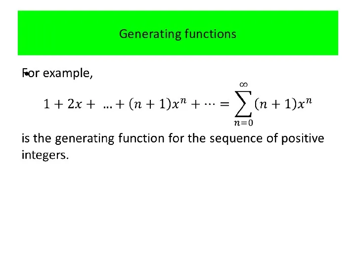 Generating functions