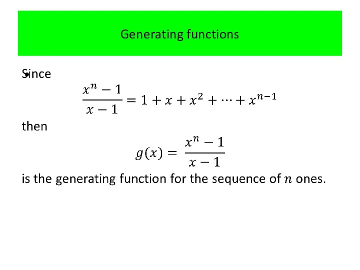 Generating functions