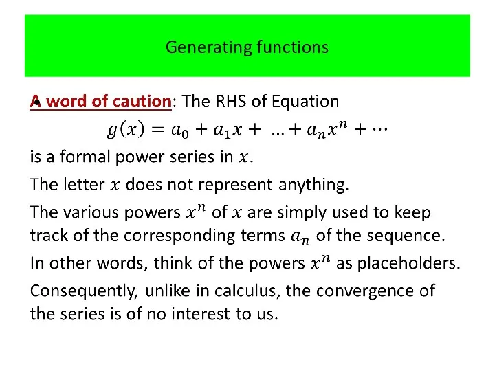 Generating functions