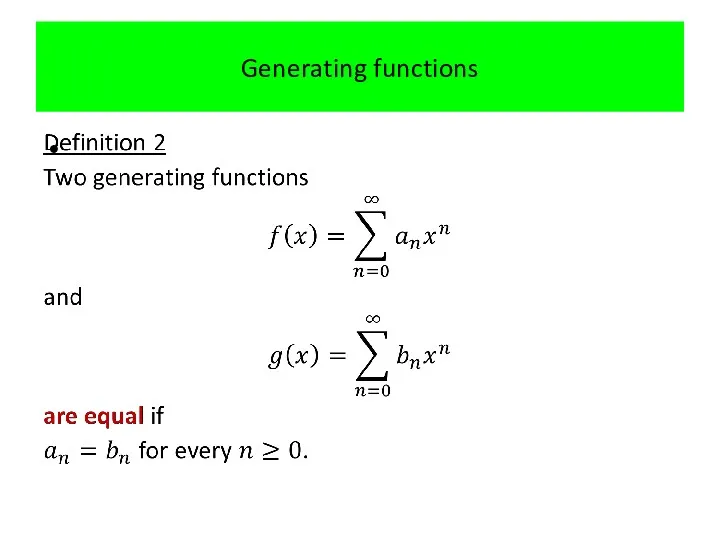 Generating functions