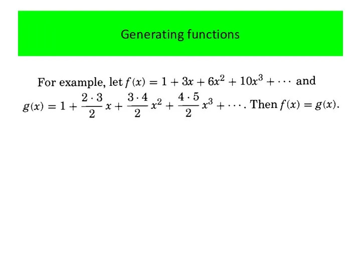 Generating functions