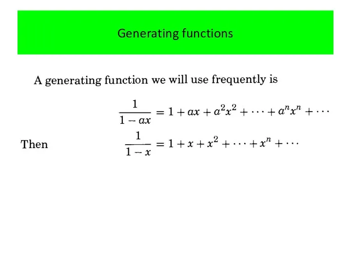 Generating functions