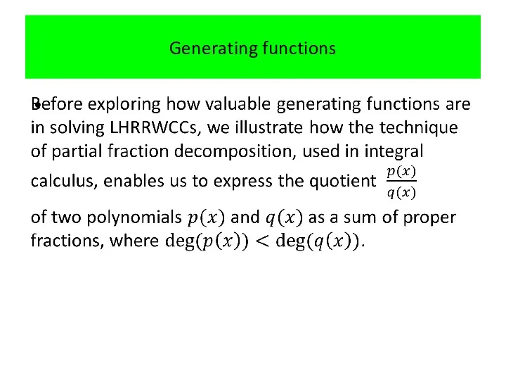 Generating functions