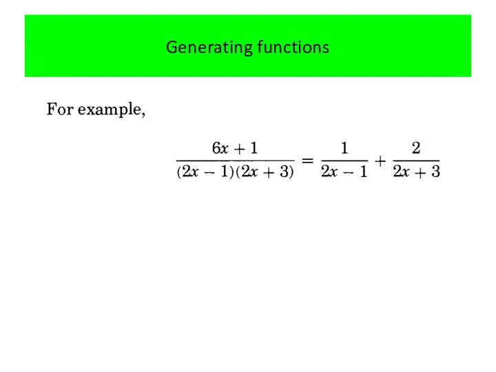 Generating functions