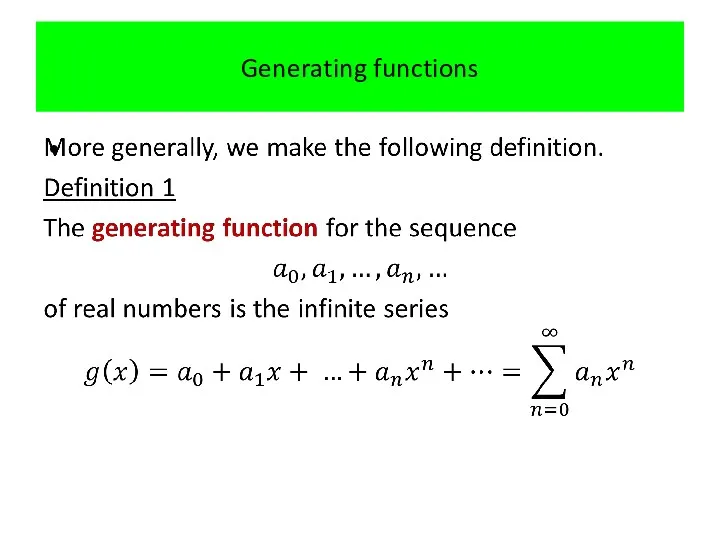 Generating functions