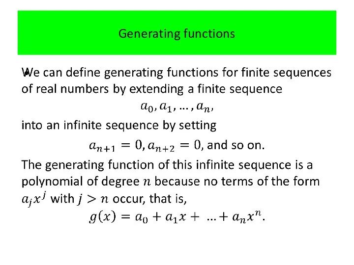 Generating functions