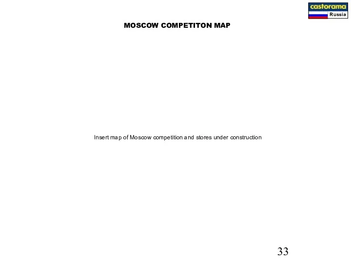 MOSCOW COMPETITON MAP Insert map of Moscow competition and stores under construction