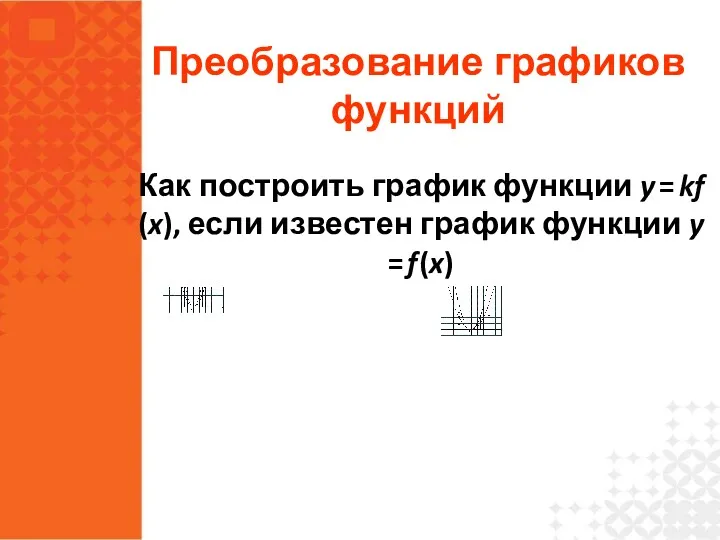 Преобразование графиков функций Как построить график функции y = kf