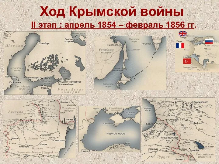 II этап : апрель 1854 – февраль 1856 гг. Ход Крымской войны