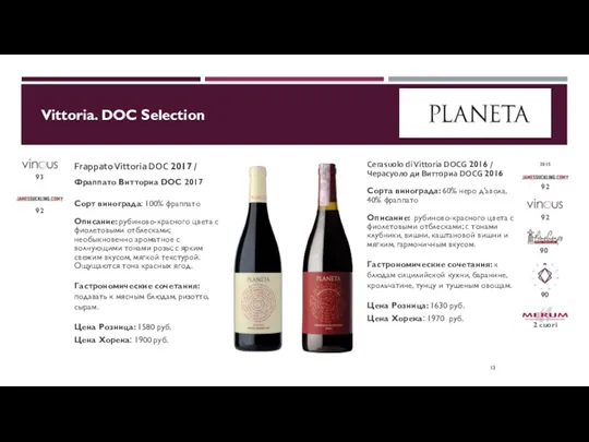 Vittoria. DOC Selection Frappato Vittoria DOC 2017 / Фраппато Витториа