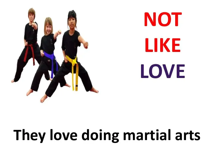 NOT LIKE LOVE They love doing martial arts