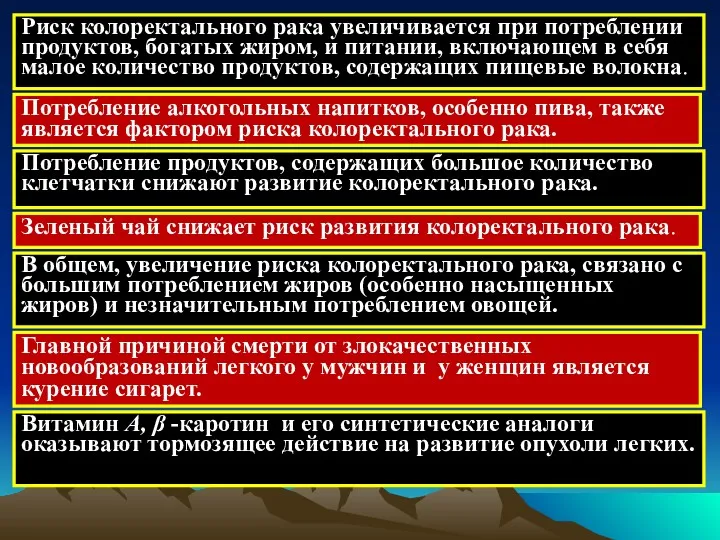 Риск колоректального рака увеличивается при потреблении продуктов, богатых жиром, и