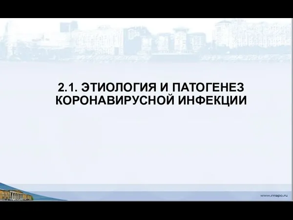 2.1. ЭТИОЛОГИЯ И ПАТОГЕНЕЗ КОРОНАВИРУСНОЙ ИНФЕКЦИИ