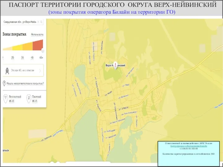 ПАСПОРТ ТЕРРИТОРИИ ГОРОДСКОГО ОКРУГА ВЕРХ-НЕЙВИНСКИЙ (зоны покрытия оператора Билайн на