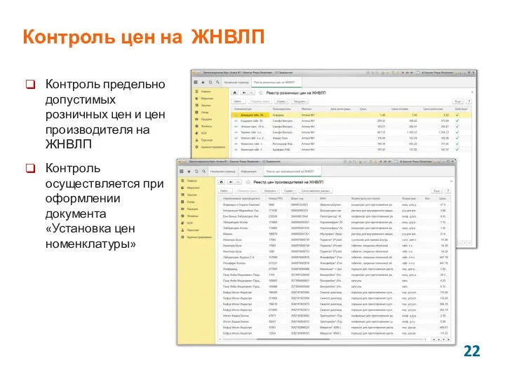 Контроль предельно допустимых розничных цен и цен производителя на ЖНВЛП