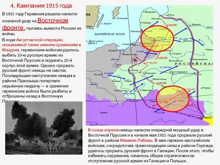 4. Кампания 1915 года В 1915 году Германия решила нанести