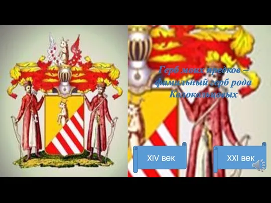 Герб моих предков – фамильный герб рода Колокольцовых XXI век XIV век