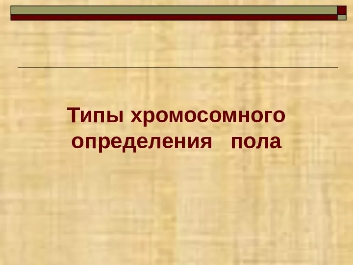 Типы хромосомного определения пола