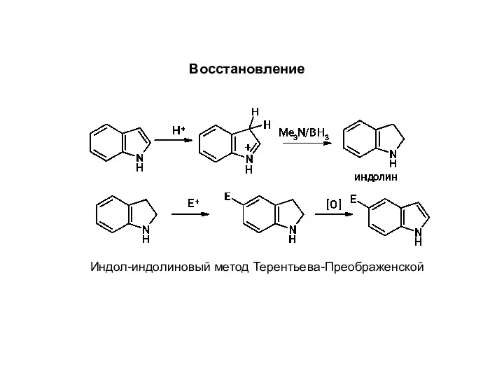 Восстановление Индол-индолиновый метод Терентьева-Преображенской